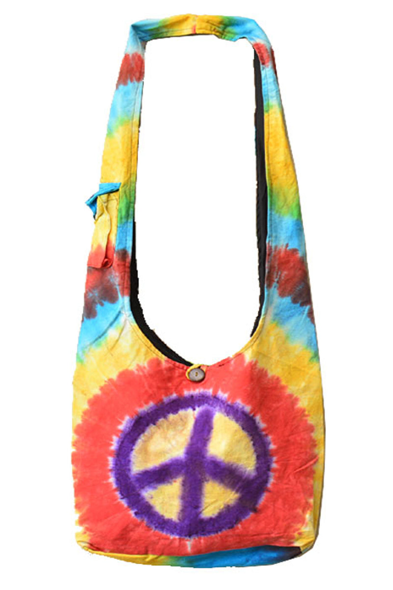 Peace Sign Tie Dye Cotton Bag