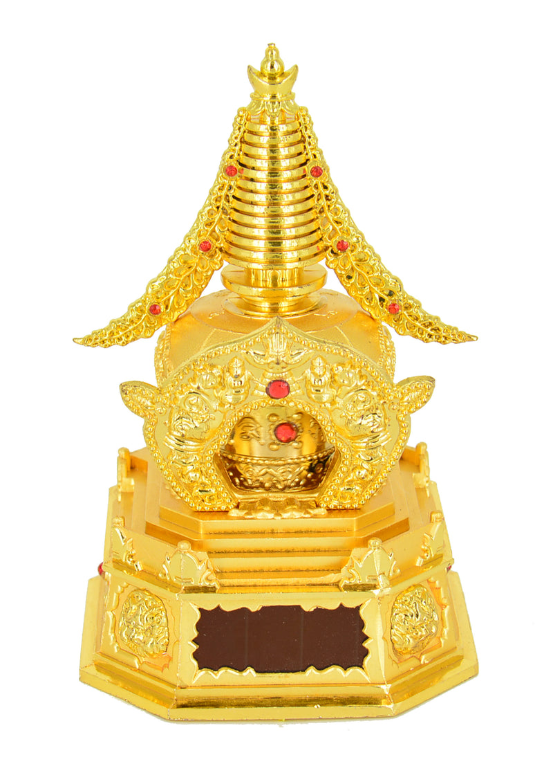 5.5” Golden Stupa/ Chorten Prayer Wheel