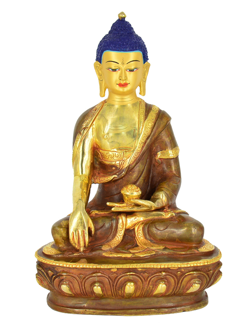8" Gold Plated Shakyamuni Buddha Statue
