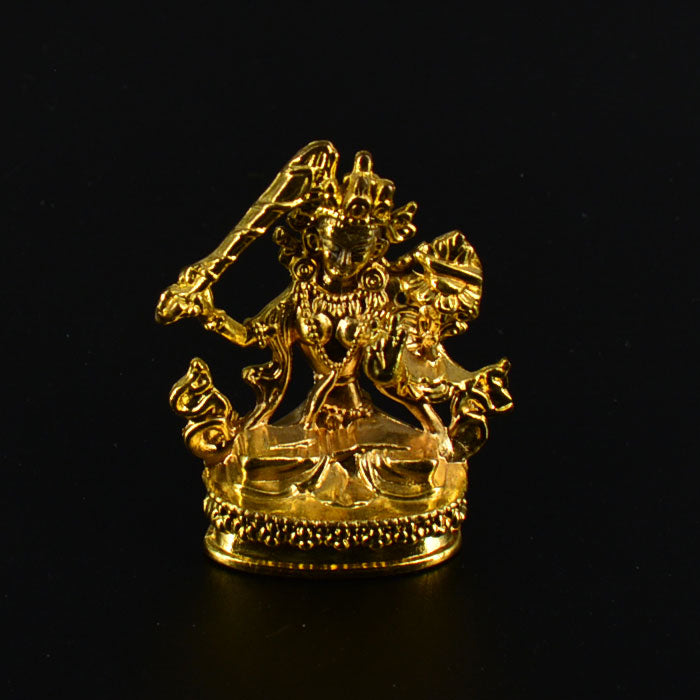 2.3" Gold Plated Manjushree Statue