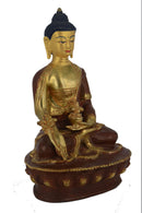 8" Gold Plated/Copper Medicine Buddha Statue