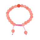 8mm Rose Quartz Wrist Mala (Bracelet) with Coral Spacer