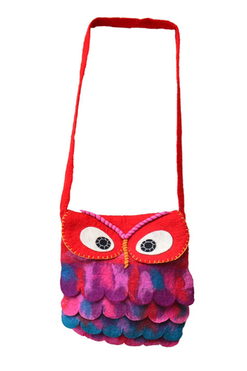 Owl Felt Bag (Red)