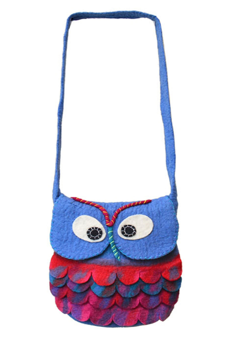 Owl Felt Bag (Blue)