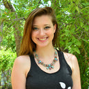 Ethnic Tibetan Handmade Necklace with Turquoise, Lapis & Coral Inlays