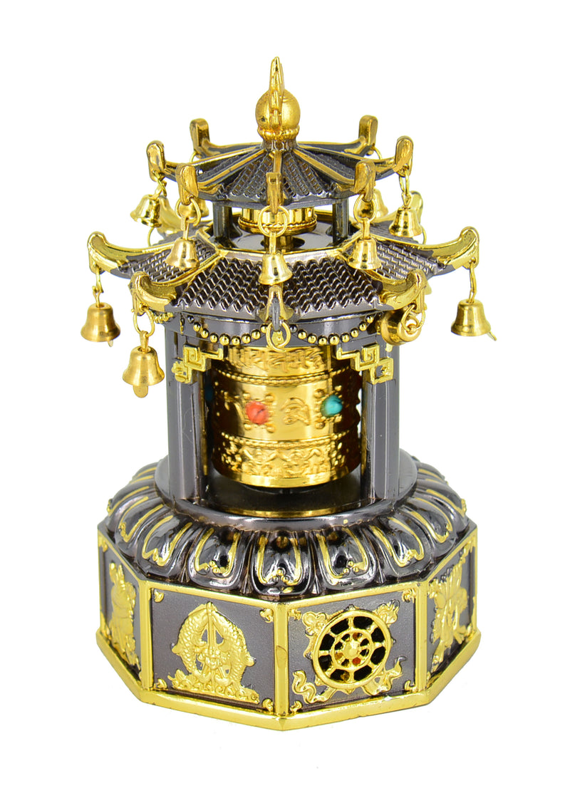 5" Brown Tashi Tage Prayer Wheel