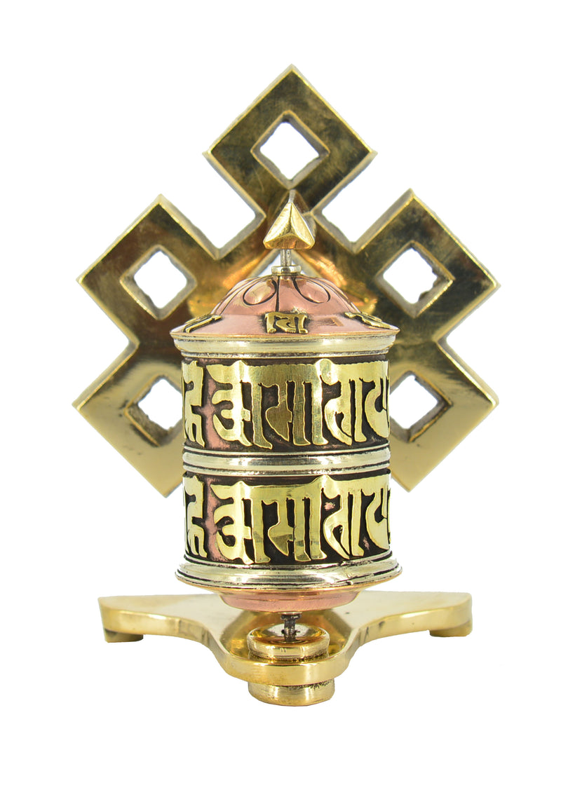 Knot Brass Table Prayer Wheel