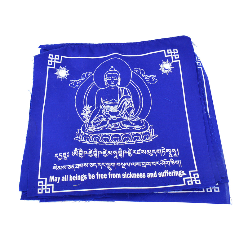 Blue Medicine Buddha Prayer Flag (set of 10)