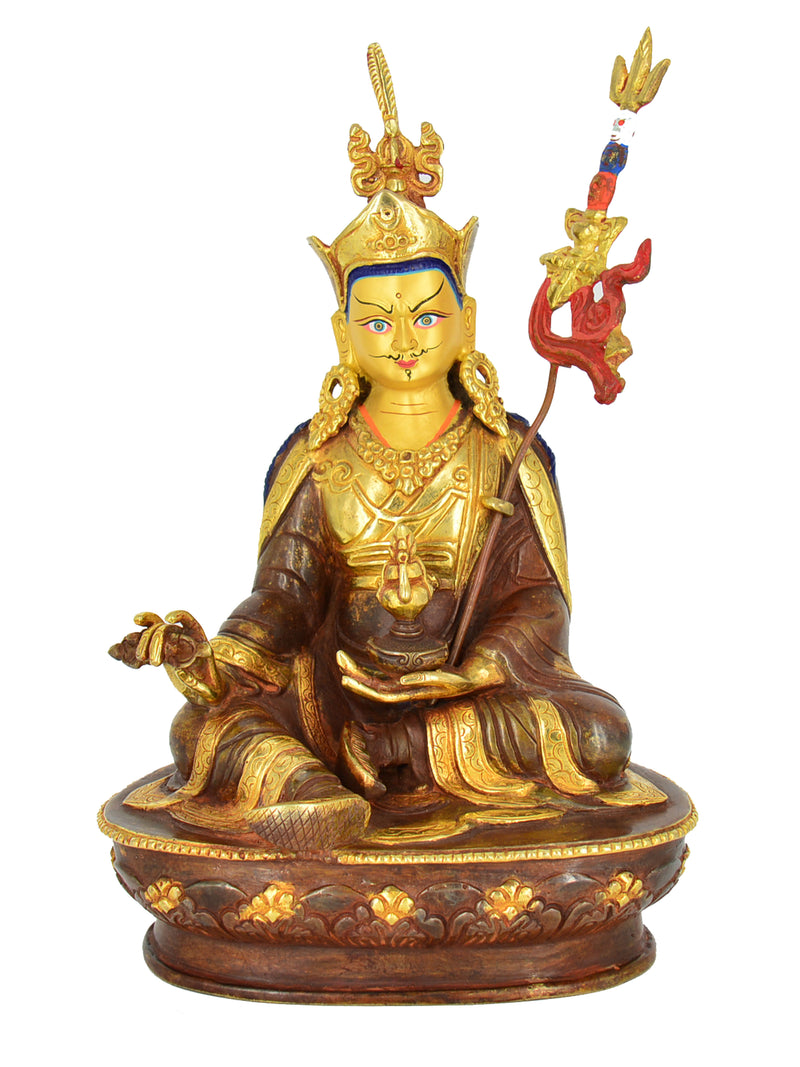 8" Gold Plated Guru Rimpoche Statue