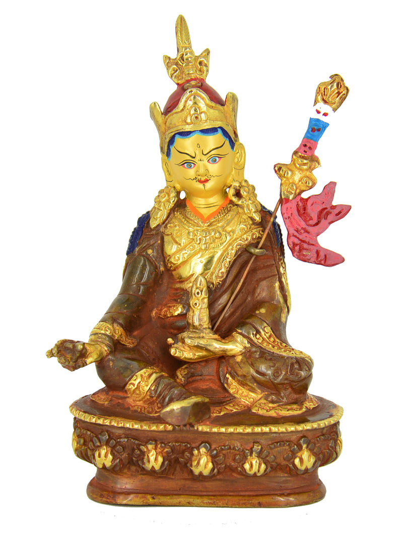 6" Gold Plated Guru Rimpoche Statue