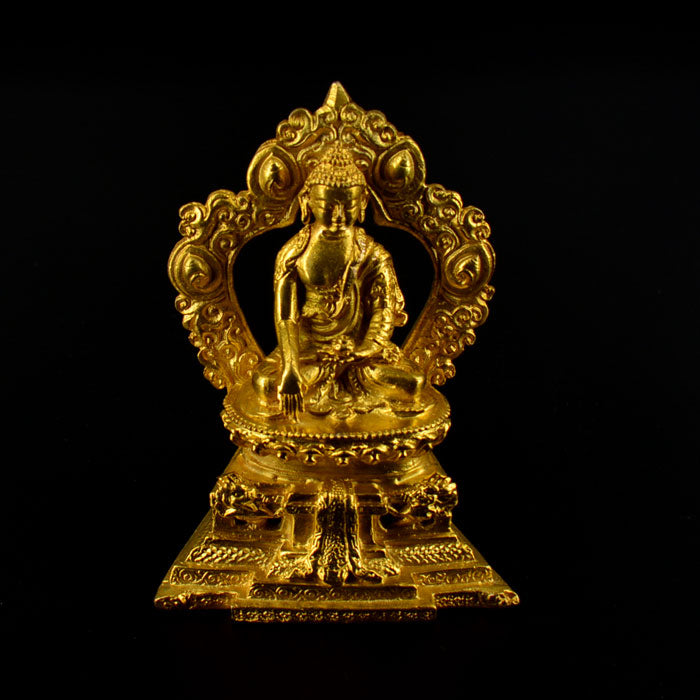 3.5" Gold Plated Buddha Statue With Base