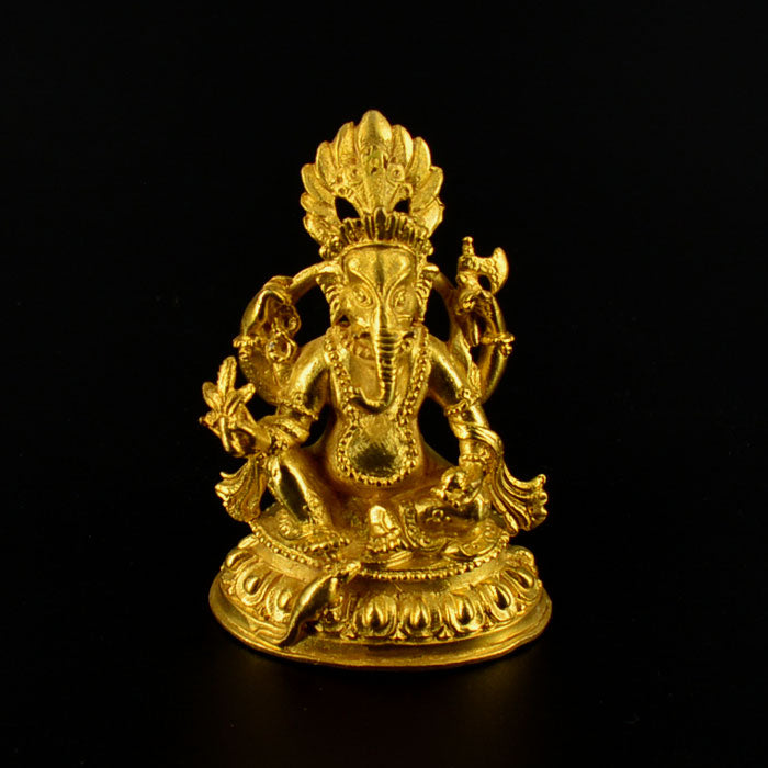 2.5" Gold Plated Ganesh Statue