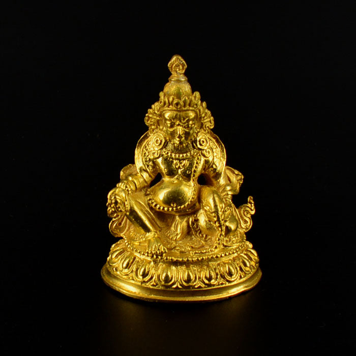 2.5" Gold Plated Zambala (Kubera) Statue