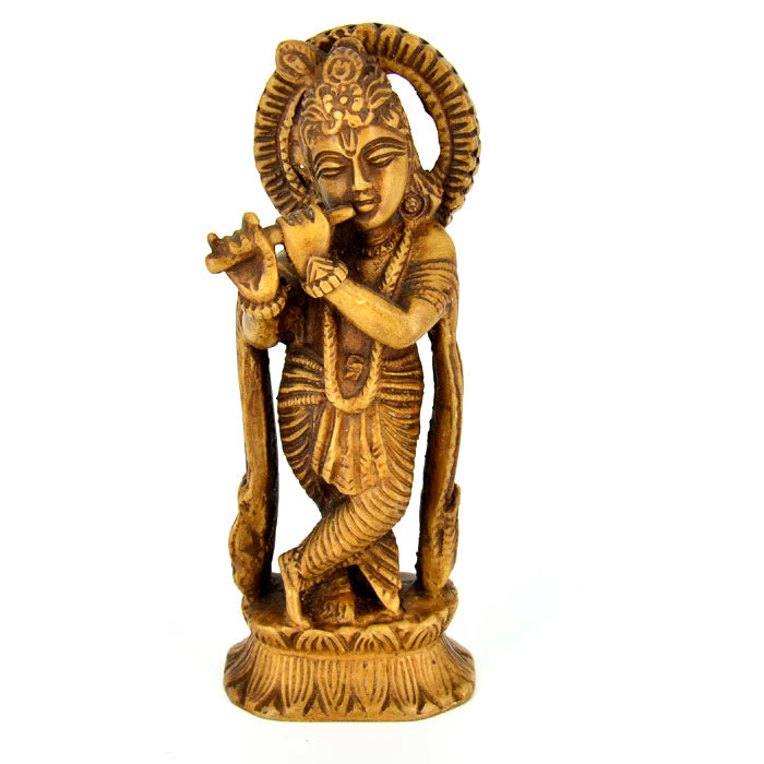 6.5" Brown Krishna Statue
