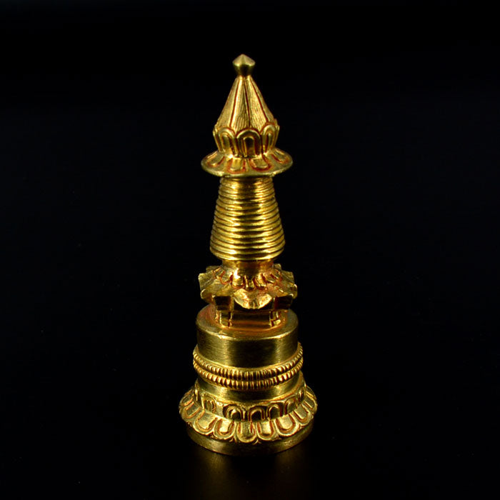 4" Gold Plated Chorten (Stupa)