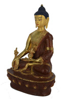 8" Gold Plated/Copper Medicine Buddha Statue