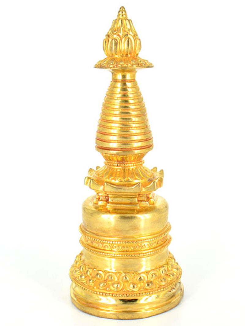 9" Gold Plated Chorten (Stupa)